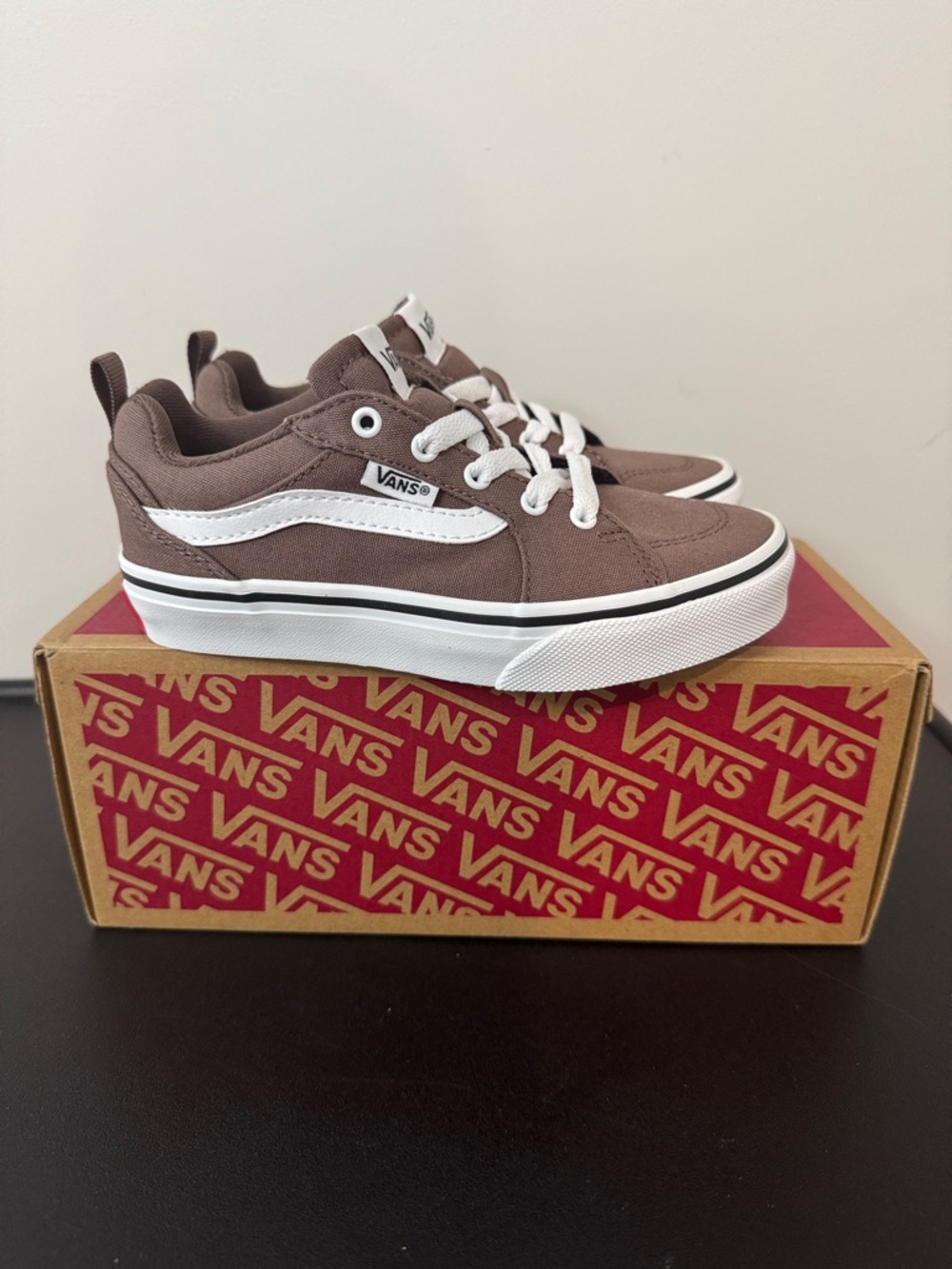 Vans Filmore Deep Taupe Canvas Low-Top Sneakers Toddler Youth Size 12.5 New NIB